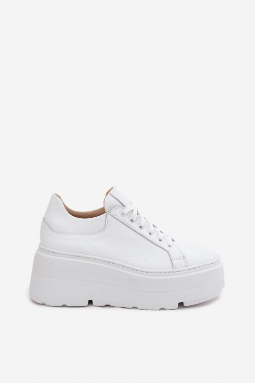 Baskets pour femmes avec plateforme en blanc Zazoo N1000S3