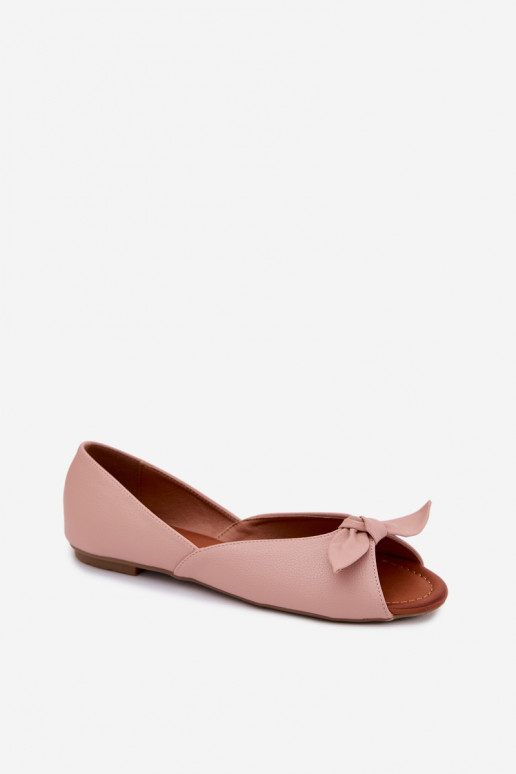 Ballerines pour femmes à bout ouvert en rose Vinceza 22-17201