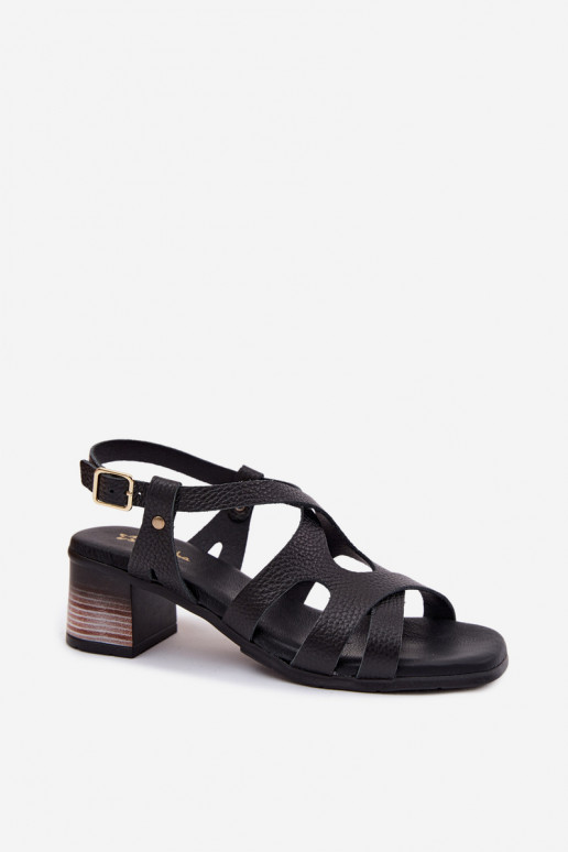 Peau Sandales à talons hauts pour femme Il fautciejka E7399-01 couleur noire