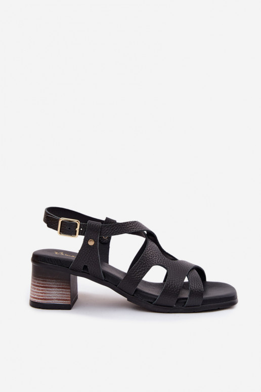 Sandales noires à talons hauts pour femmes