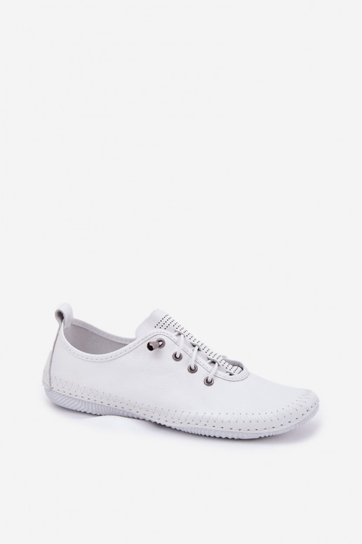 Chaussures en cuir pour femmes de couleur blanche Artiker 54C0838