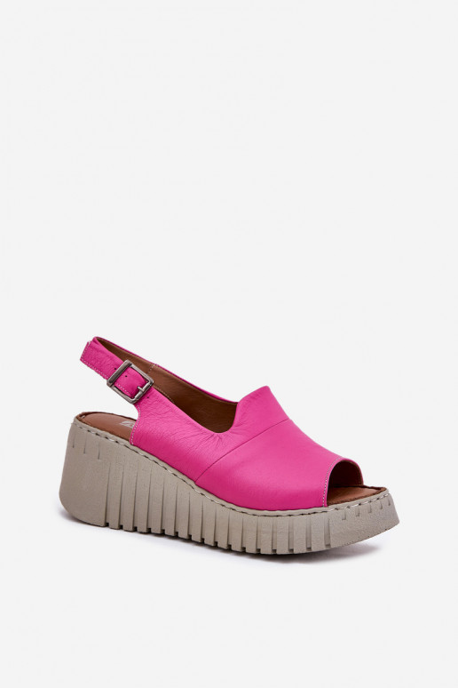 Sandales pour femmesActivéturalnej Skóry avec une plateforme Artiker 54C0789 couleur rose