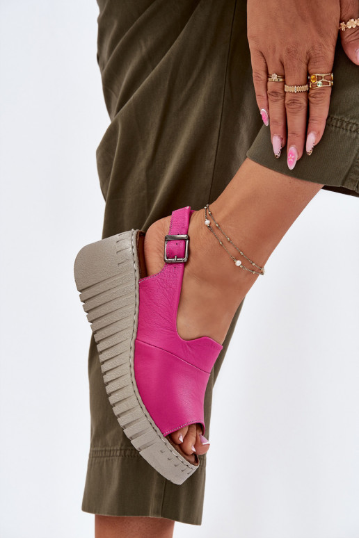 Sandales pour femmesActivéturalnej Skóry avec une plateforme Artiker 54C0789 couleur rose
