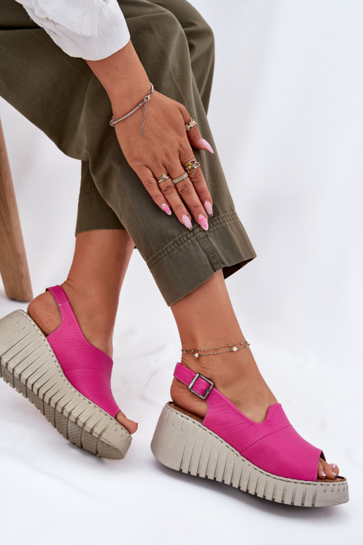 Sandales pour femmesActivéturalnej Skóry avec une plateforme Artiker 54C0789 couleur rose