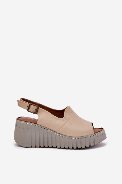 Sandales pour femmesActivéturalnej Skóry avec une plateforme Artiker 56C0957 beige