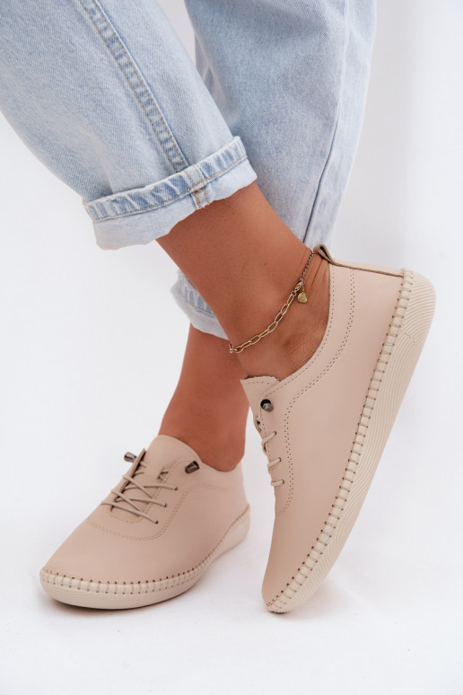 Chaussures en cuir pour femmes de couleur sable Artiker 58C3070