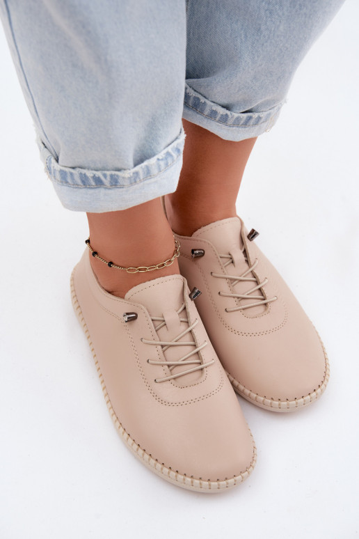 Chaussures en cuir pour femmes de couleur sable Artiker 58C3070