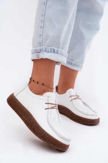 Chaussures femmes blanches en cuir naturel Artiker 58C2628 2