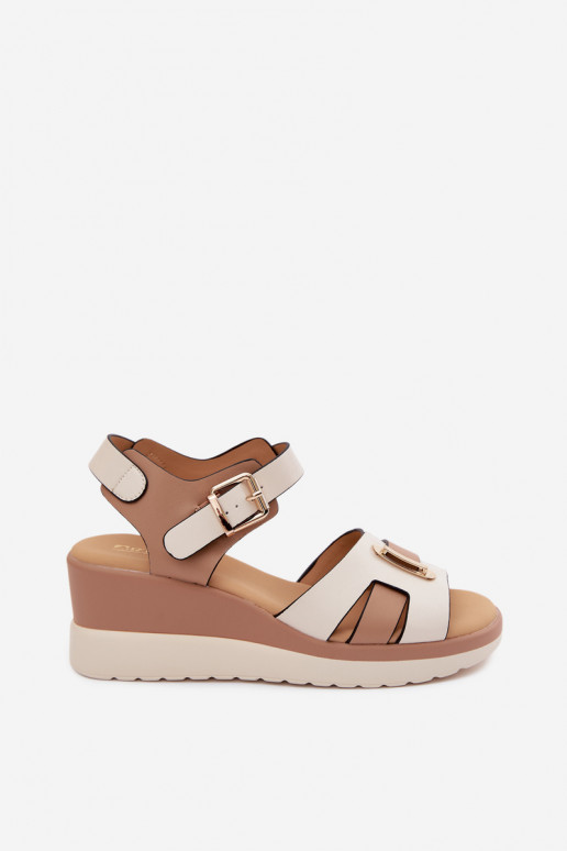 Sandales pour femmes Féminin avec une plateforme avec des bandes Artiker 58C0314 beige