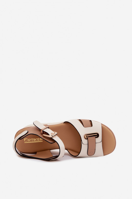 Sandales pour femmes Féminin avec une plateforme avec des bandes Artiker 58C0314 beige
