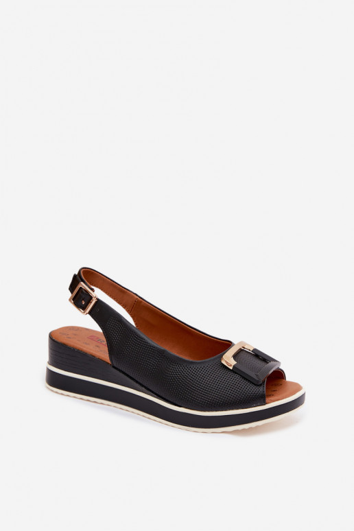 Sandales pour femmes Féminin avec une plateforme avec boucles Artiker 58C0086 couleur noire
