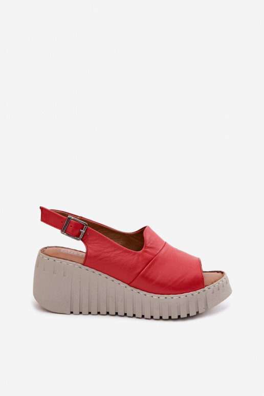 Sandales pour femmesActivéturalnej Skóry avec une plateforme Artiker 58C3373 couleur rouge