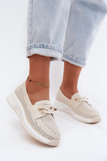 avec des éléments ajourés Un modèle convaincant chaussuresActivéturalnej Skóry Artiker 58C0478 beige 2