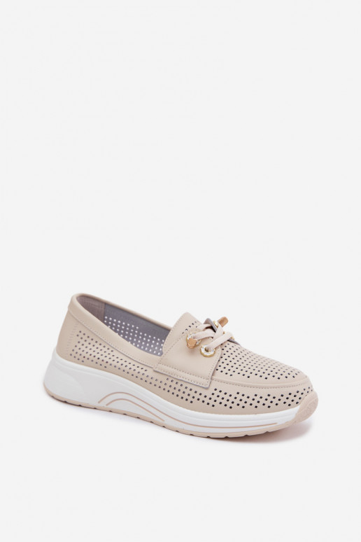 avec des éléments ajourés Un modèle convaincant chaussuresActivéturalnej Skóry Artiker 58C0478 beige