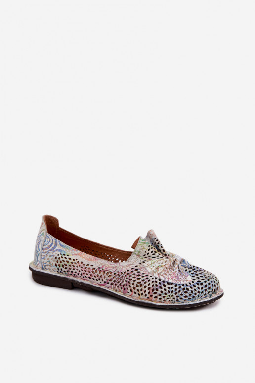 Ballerines en cuir avec éléments découpés et rubans Artiker 58C3481 dans différentes couleurs