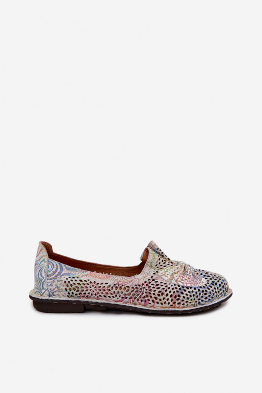 Peau avec des éléments ajourés chaussures Ballerines avec des rubans Artiker 58C3481 Couleurs différentes