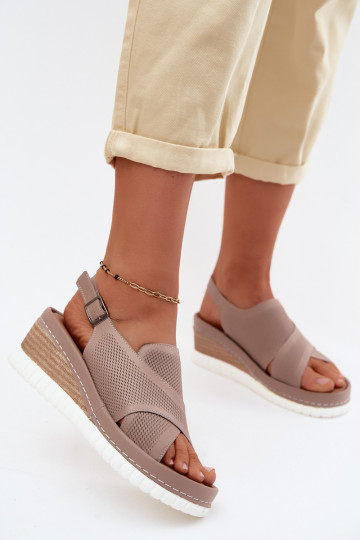 Sandales pour femmes avec une plateforme Cuir naturel Artiker 58C3146 beige