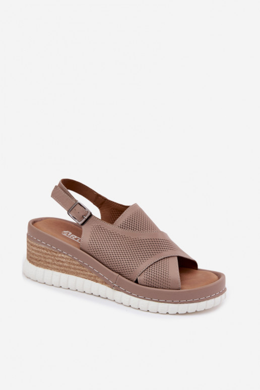 Sandales pour femmes avec une plateforme Cuir naturel Artiker 58C3146 beige