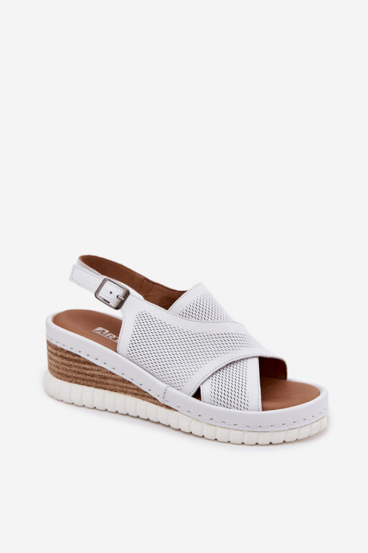 Sandales pour femmes avec une plateforme Cuir naturel Artiker 58C3145 couleur blanche