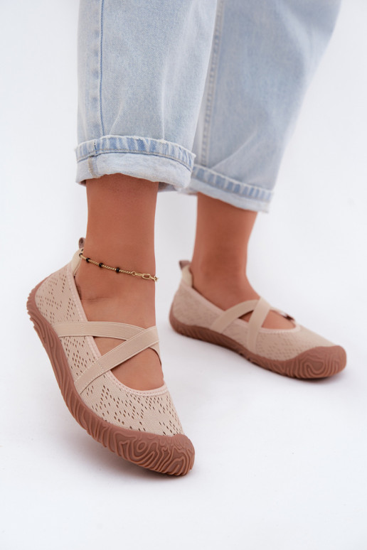 Style sportif BallerinesElastycznymi Paskami Artiker 58C1903 beige