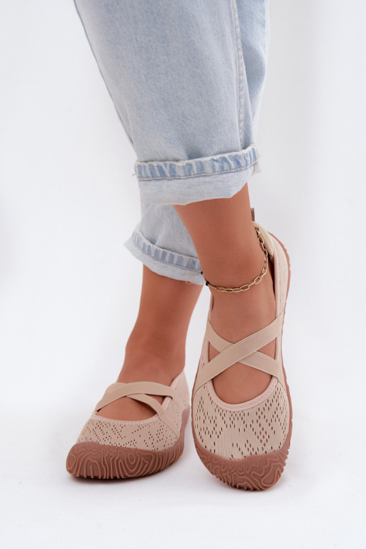 Style sportif BallerinesElastycznymi Paskami Artiker 58C1903 beige
