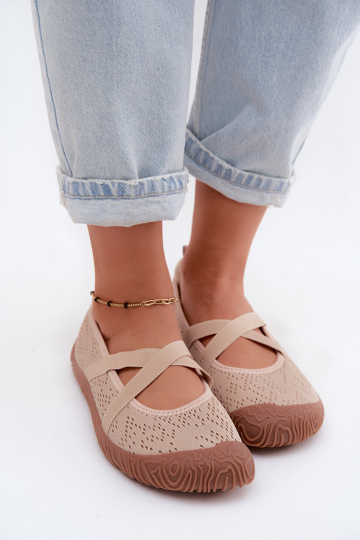 Style sportif BallerinesElastycznymi Paskami Artiker 58C1903 beige