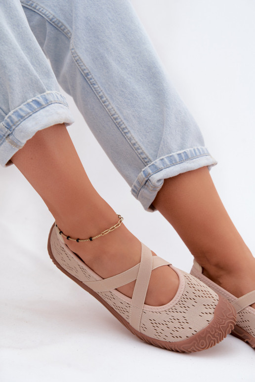 Style sportif BallerinesElastycznymi Paskami Artiker 58C1903 beige