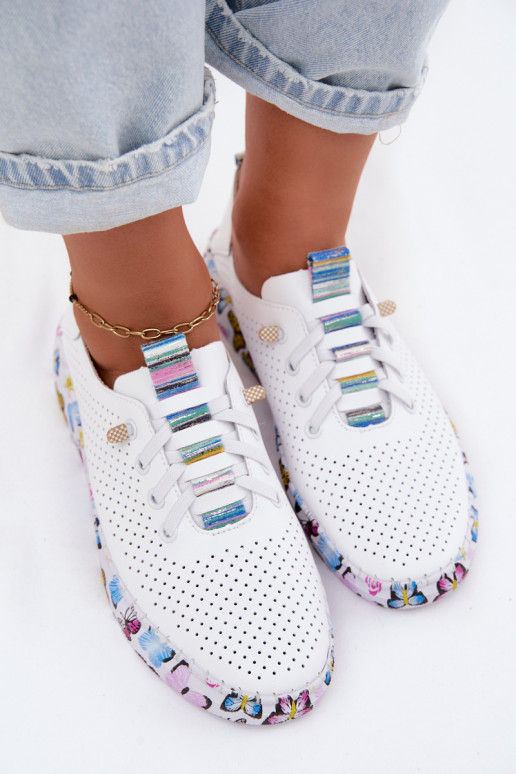 Peau chaussures Féminin Activé À motifsj Platformie Artiker 58C0440 couleur blanche