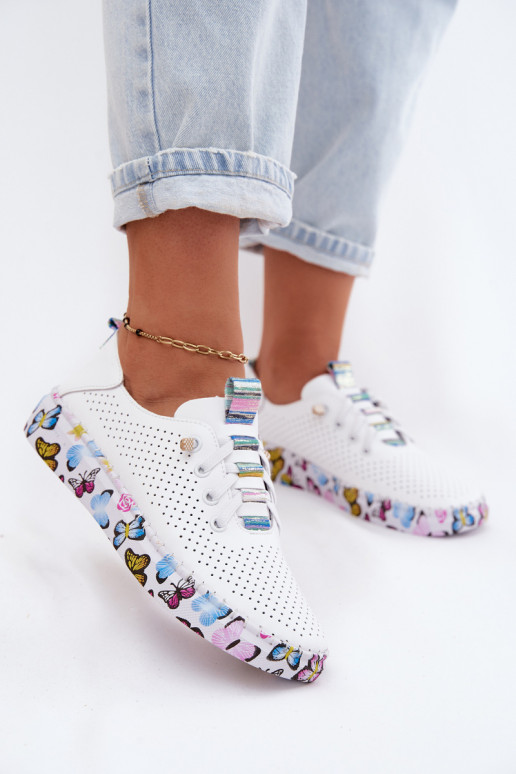 Peau chaussures Féminin Activé À motifsj Platformie Artiker 58C0440 couleur blanche
