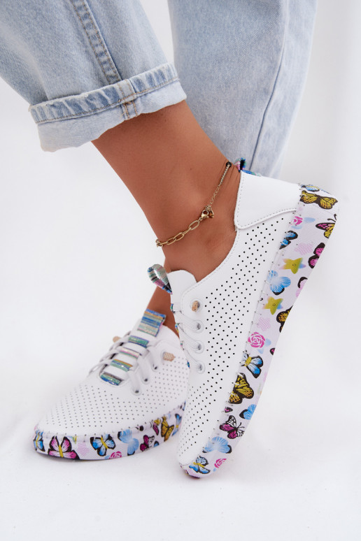 Peau chaussures Féminin Activé À motifsj Platformie Artiker 58C0440 couleur blanche