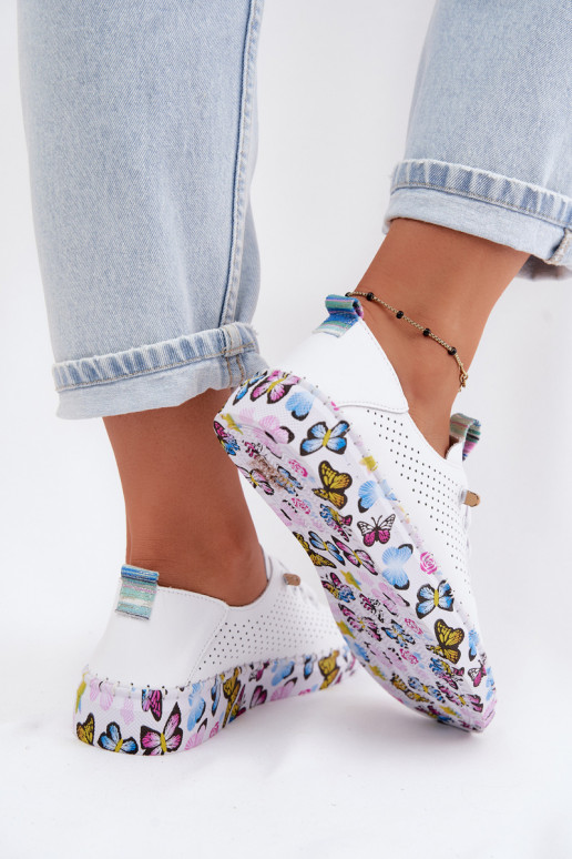 Peau chaussures Féminin Activé À motifsj Platformie Artiker 58C0440 couleur blanche