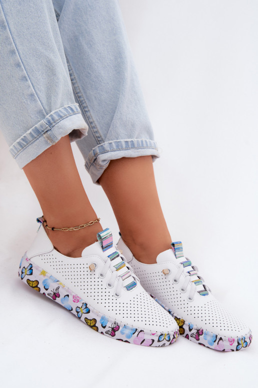 Peau chaussures Féminin Activé À motifsj Platformie Artiker 58C0440 couleur blanche