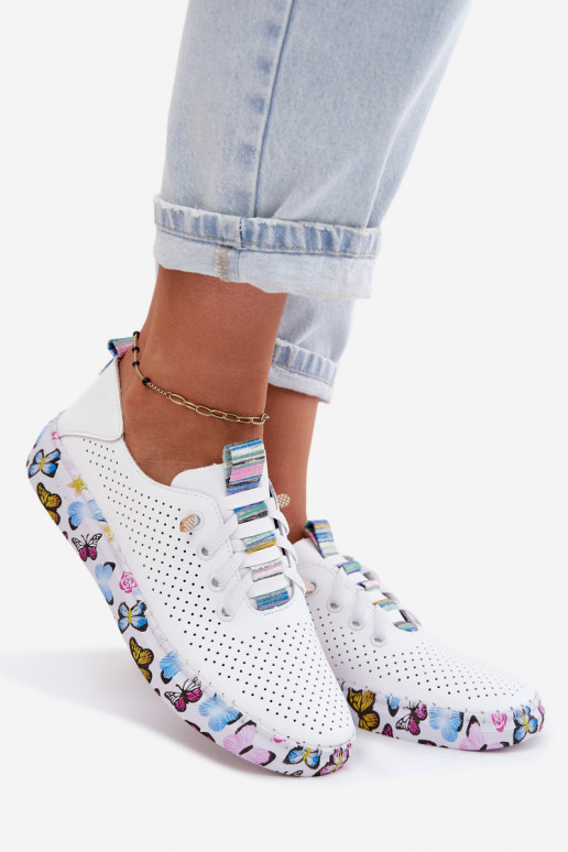 Peau chaussures Féminin Activé À motifsj Platformie Artiker 58C0440 couleur blanche