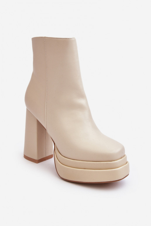 Bottines ivoire à plateforme Sandstra