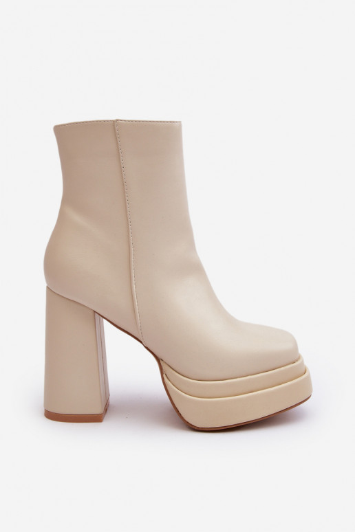 Bottines ivoire à plateforme Sandstra