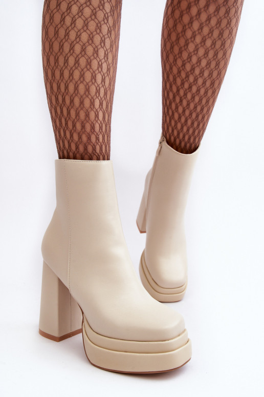 Bottines ivoire à plateforme Sandstra