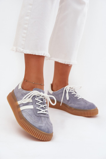 Baskets en daim bleues avec plateforme Tai turirisae