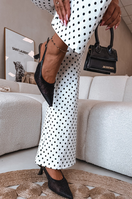 Sandales en maille noires sur un talon fin Calora