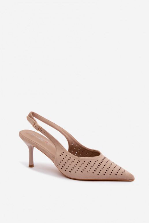 Sandales en faux daim sable à talons fins Torielle