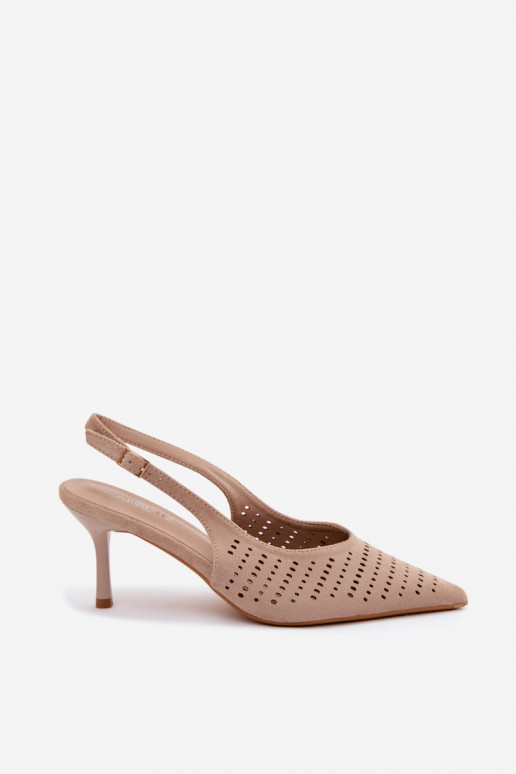 Sandales en faux daim sable à talons fins Torielle