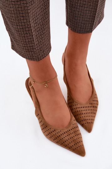 Sandales en faux daim marron à talons fins Torielle 2