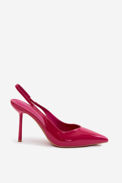 Sandales à talons hauts roses en cuir verni Calera