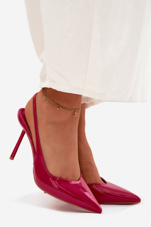 Sandales à talons hauts roses en cuir verni Calera