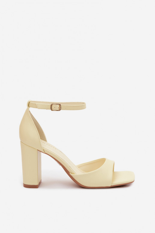 Sandales à talons hauts jaunes pour femmes en cuir verni Melvra