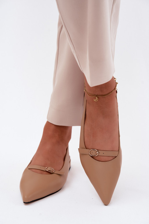 Sandales pour femmes avec talons larges Tai turiciejka K7449-04 couleur sable
