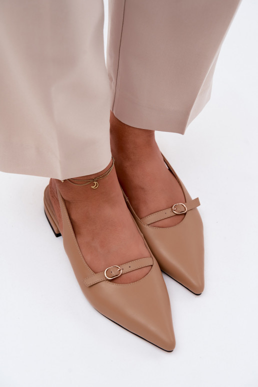 Sandales pour femmes avec talons larges Tai turiciejka K7449-04 couleur sable