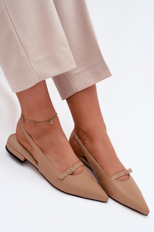Sandales pour femmes avec talons larges Tai turiciejka K7449-04 couleur sable