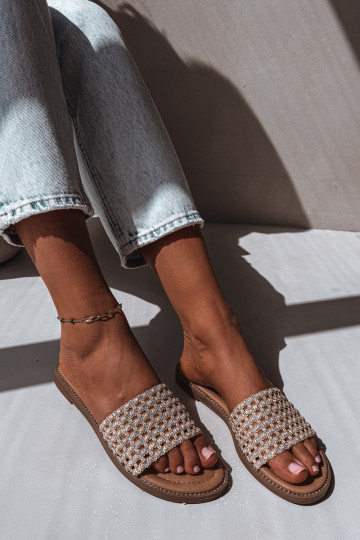 Chaussons bruns avec détails brillants Fendi 2