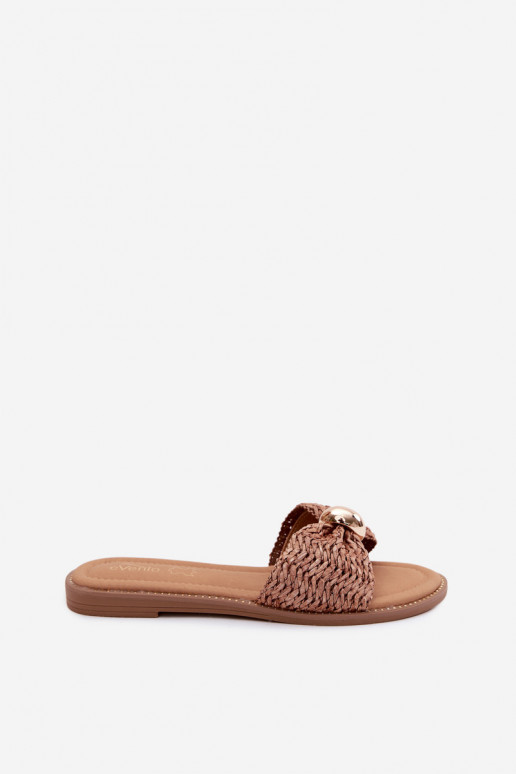 Chaussons bruns avec détails dorés Goldie
