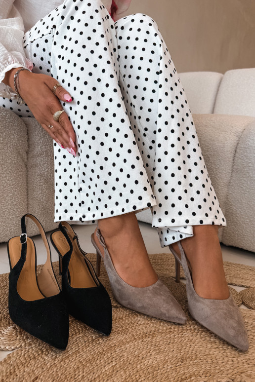 Sandales pour femmes à talons fins en faux daim sable Kandy